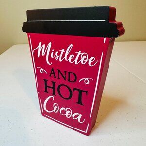 MISTLETOE AND HOT COCOA home decor tiered tray coffee bar cocoa bar Christmas